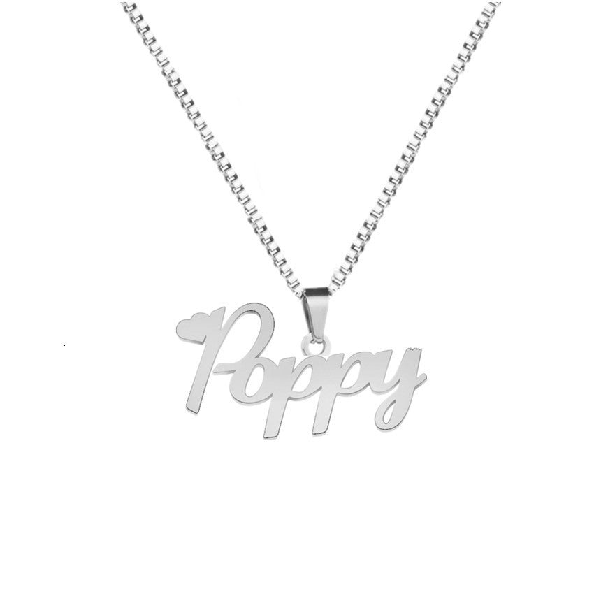 Custom Name Custom Stainless Steel Necklace 18K Gilded Letters Custom Name Custom Stainless Steel Necklace 18K Gilded Letters